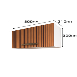 Armário Suspenso Cozinha Aéreo Dunk com Porta Basculante:branco/ripado - 4
