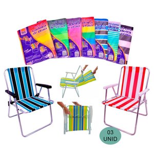Refil Para Cadeira De Praia Kit Com 03 Unidades Fácil Troca