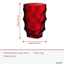 Ver imagem 7 de Vaso Decorativo de Vidro Vermelho 19x12x12cm Enfeite Sala Mesa Estante Aparador