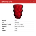 Ver imagem 6 de Vaso Decorativo de Vidro Vermelho 19x12x12cm Enfeite Sala Mesa Estante Aparador