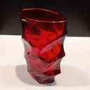 Ver imagem 3 de Vaso Decorativo de Vidro Vermelho 19x12x12cm Enfeite Sala Mesa Estante Aparador