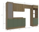 Ver imagem 4 de Armário de Cozinha Modulada Completa Reta 6 Peças 3,20m Botanic Kappesberg - Nogueira/verde Oliva