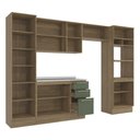 Ver imagem 5 de Armário de Cozinha Modulada Completa Reta 6 Peças 3,20m Botanic Kappesberg - Nogueira/verde Oliva