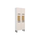 Ver imagem 1 de Cristaleira de Cozinha Paneleiro Origens 7039 C/ 6 Portas (2 C/ Vidro) 80cm Branco/areia - Bertolini