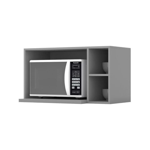 Armário Aéreo Micro-ondas Americana Cinza - Móveis Henn