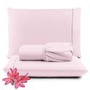 Ver imagem 1 de Jogo de Lençol Micropercal 400 Fios King 3 Peças Barato - Rosa
