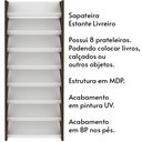 Ver imagem 2 de Sapateira Estante Decorativa para Quarto AZ1006 MDP Branco/Nogal - Gran Belo