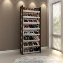 Ver imagem 6 de Sapateira Estante Decorativa para Quarto AZ1006 MDP Branco/Nogal - Gran Belo