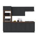 Ver imagem 2 de Cozinha Modulada 5 Peças Torre Quente 2 Balcões com Tampo 2 Aéreos 100% MDF com Rodapé Bari