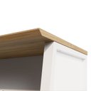 Ver imagem 7 de Mesa Escrivaninha Escritório com 150cm Industrial Tampo Chanfrado e Pés Metálicos Executive Macadâmia E Branco