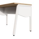 Ver imagem 5 de Mesa Escrivaninha Escritório com 150cm Industrial Tampo Chanfrado e Pés Metálicos Executive Macadâmia E Branco