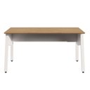 Ver imagem 4 de Mesa Escrivaninha Escritório com 150cm Industrial Tampo Chanfrado e Pés Metálicos Executive Macadâmia e Branco