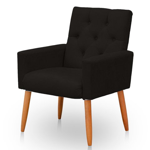 Poltrona para Sala Reforçada Confortável Íris Suede Marrom Ads Decor Poltrona Cadeira Sala Quarto de