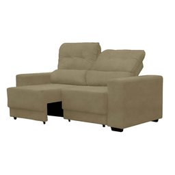 Sofá 3 Lugares Phormatta Decor França com Assento Retrátil e Encosto Reclinável em Tecido Veludo Lig - 1