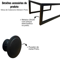 Mesa de Cabeceira Industrial Mdf com Pés Metalon Preto Plancasa:verde Jade - 5