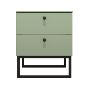 Mesa de Cabeceira Industrial Mdf com Pés Metalon Preto Plancasa:verde Jade