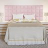Cabeceira Quadrada Estofada Casal Suede Rosa Bebê - 1