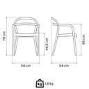 Ver imagem 3 de Cadeira Tramontina Sissi em Polipropileno e Fibra de Vidro com Braços Marrom 92045109