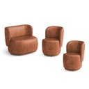 Ver imagem 1 de Kit 02 Poltronas e 01 Namoradeira Orgânica Molly Couríssimo Caramelo - Desk Design