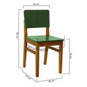 Ver imagem 2 de Kit 2 Cadeiras Linhas Madeira Maciça Encosto Mdf Laqueado Verde Musgo -amêndoa- Laqueado Verde Musgo