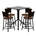 Ver imagem 1 de Conjunto Mesa Quadrada 68x68cm Preta com 4 Banquetas Café