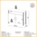 Ver imagem 2 de Armário com 2 Portas Estilo Industrial 90cm 100% MDF Móvel na Caixa