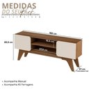 Ver imagem 2 de Rack Duetto para TV 65 160cm em MDF MDP com Pés Curvos Cinamomo Off White Artely