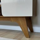 Ver imagem 3 de Rack Duetto para TV 65 160cm em MDF MDP com Pés Curvos Cinamomo Off White Artely