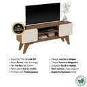 Ver imagem 6 de Rack Duetto para TV 65 160cm em MDF MDP com Pés Curvos Cinamomo Off White Artely