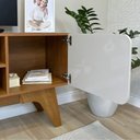 Ver imagem 4 de Rack Duetto para TV 65 160cm em MDF MDP com Pés Curvos Cinamomo Off White Artely
