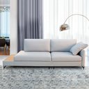 Ver mais imagens de Sofá Sala de Estar Living Design Moderno 230cm Mesa Lateral Pés de Ferro Jungle Linho Cinza G93 - Gr