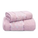 Ver imagem 1 de Jogo de Toalha 2 Peças - Banho + Rosto - Charme Coração - 100% Algodão - Appel Cor: Rosa Bebê