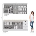 Ver imagem 2 de Cozinha Compacta 200cm com Aéreo Nicho para Micro-ondas 8 Portas 3 Gavetas Americana Henn - Branco/c