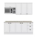 Ver imagem 7 de Cozinha Compacta 200cm com Aéreo Nicho para Micro-ondas 8 Portas 3 Gavetas Americana Henn - Branco/c