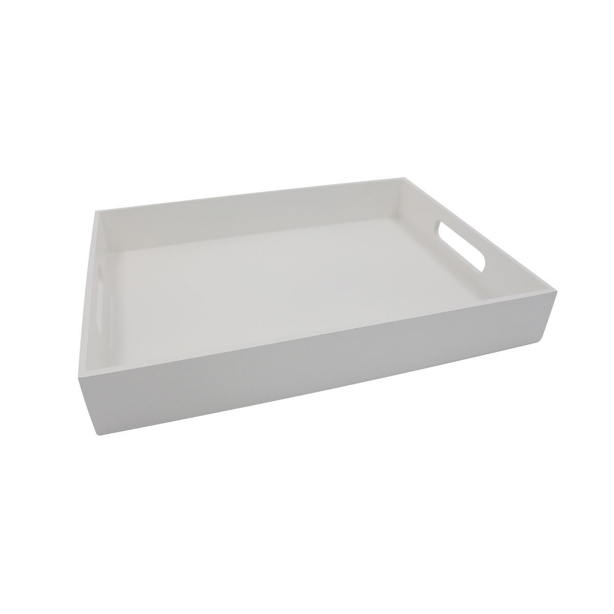 Bandeja Café Decoração Madeira Mdf Grande 40x30cm Multiuso:branco