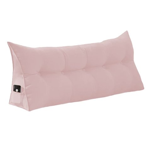 Almofada de Apoio para Cabeceira 90cm Suede Várias Cores - Estopar Suede Rosa Bebê
