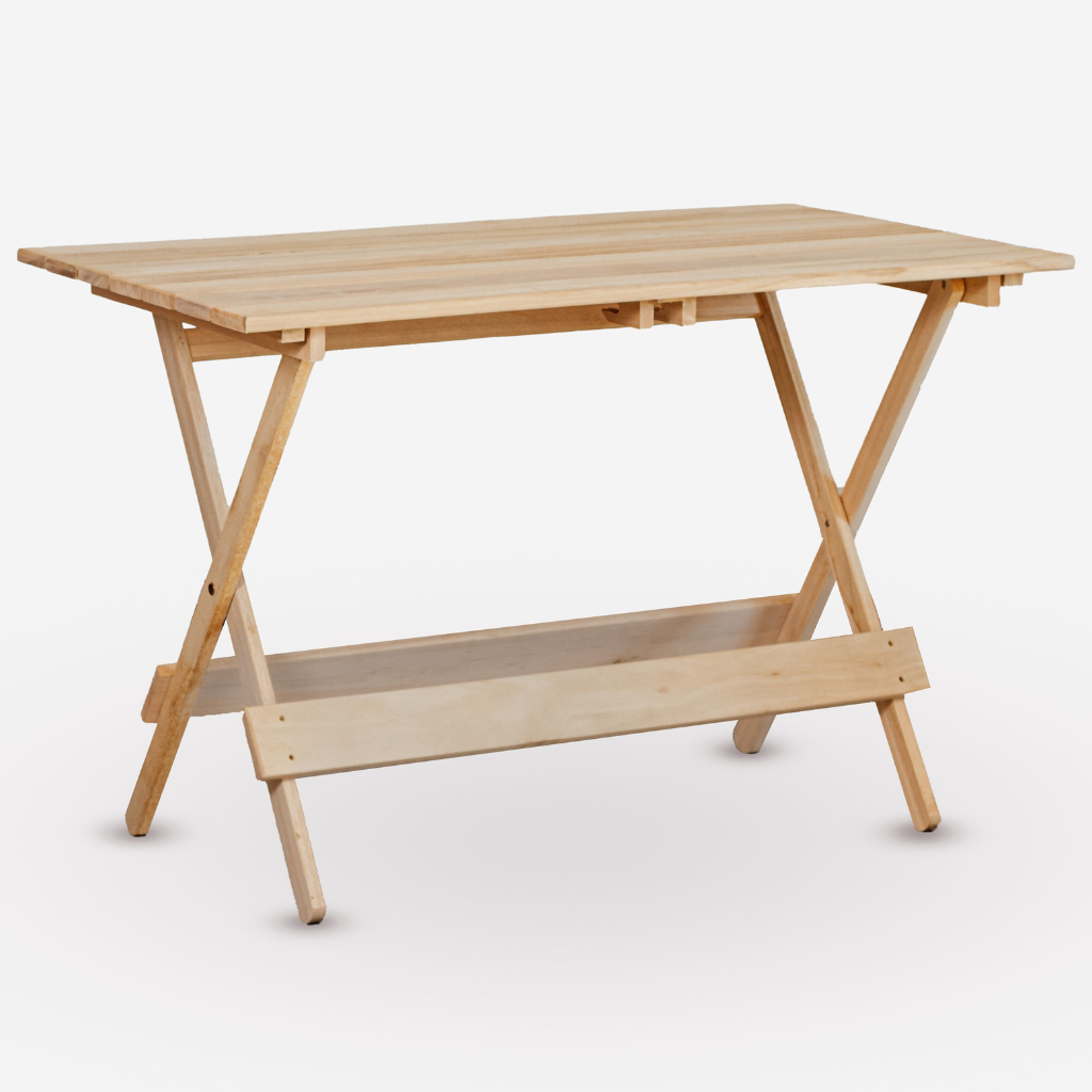 Mesa Dobrável 120x70 em Madeira Eucalipto sem Pintura Marcenaria Real