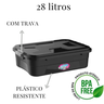 Kit 3 Caixas Organizadora Preta Multiuso 28 Litros - 3