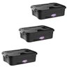 Kit 3 Caixas Organizadora Preta Multiuso 28 Litros - 1
