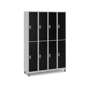 Armário Vestiário 8 Portas Grandes Praticidade Academia:preto