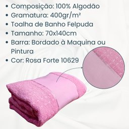 Toalha de Banho Dohler Multiarte Felpuda para Pintar Bordar:rosa Forte 10629 - 2