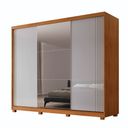 Ver imagem 2 de Guarda Roupa Casal Connor Mdf 3 Portas 4 Gavetas 6 Prateleiras com Espelho e Pés Moderna Mobília
