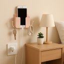 Ver imagem 2 de Kit 4SUPORTE de Parede para Celular com Ganchos Organizador Tomada Quarto Escritório - 4BRANCO
