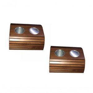 Kit 02un Esteira Braço de Sofá Porta Copo Alumínio Madeira