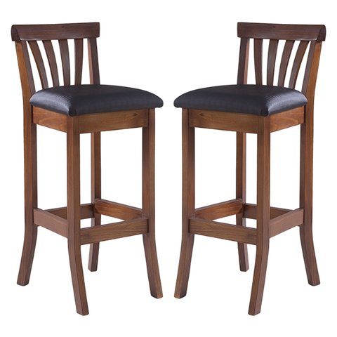 Kit 2 Banquetas Alta Estofada Anthurium 36 x 100 Cm Madeira Maciça Imbuia Facto Impermeável Marrom L