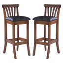 Ver imagem 1 de Kit 2 Banquetas Alta Estofada Anthurium 36 x 100 Cm Madeira Maciça Imbuia Facto Impermeável Marrom L