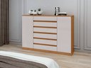 Ver imagem 7 de Comoda Sapateira Vedra 7 Gavetas 2 Portas - Lp - Rei de Casa Amendoa Clean/Off White