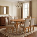Ver imagem 3 de Conjunto Mesa Retangular 120x90 com 6 Cadeiras Blend Pés Madeira Maciça Sala Premium Moderna - Bege