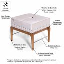 Ver imagem 5 de Puff de Madeira com Estofado Retangular Bell Creme - Straub Web