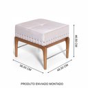 Ver imagem 6 de Puff de Madeira com Estofado Retangular Bell Creme - Straub Web